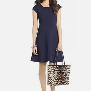 Diane von Furstenberg Navy Rebecca Fit & Flare Dress | Short Sleeve | Size 4